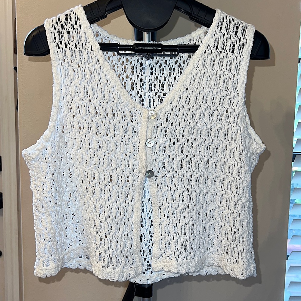 Ivory Pearl Button Top